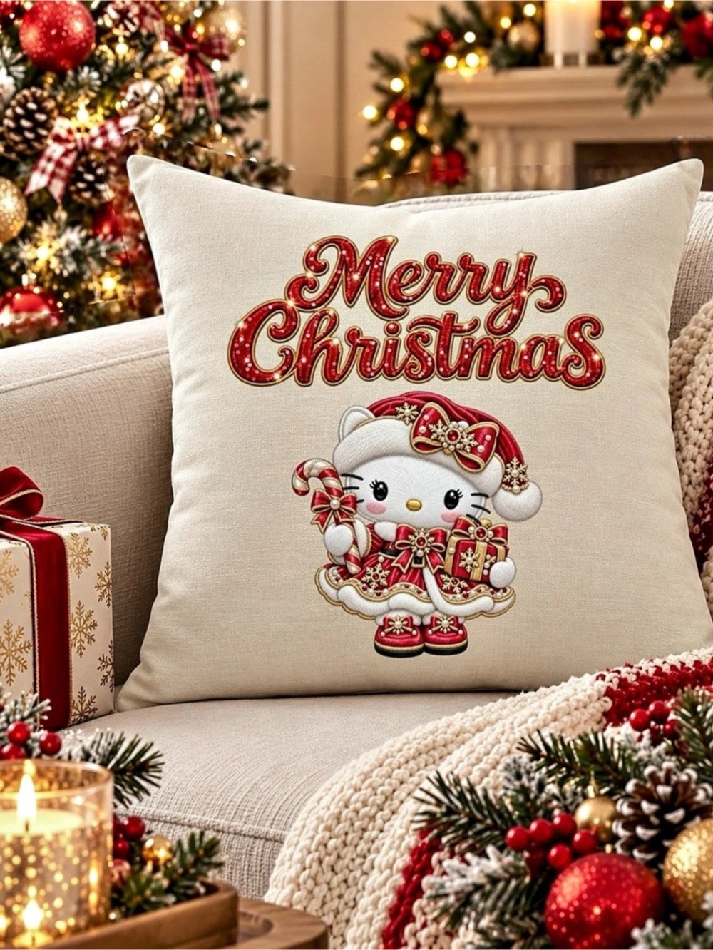 Christmas Pillow Cover 16x16 Holiday Decor by coolgiftsss Pick 1 New